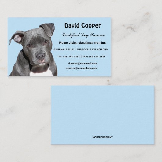 Bewerkbare Dog Trainer Visitekaartje (Voorkant / Achterkant)