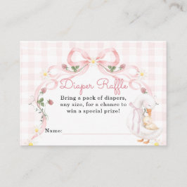 Bewerkbare Domme Gans Baby Shower Roze Strik Informatiekaartje
