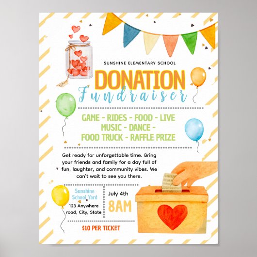 Bewerkbare donatie fondsenwervingsfolder poster (Voorkant)