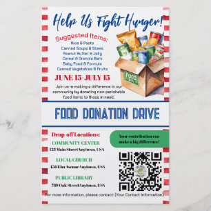 bewerkbare Donatie food drive, Holiday Drive Flyer