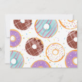 Bewerkbare donut verjaardagsfeestfoto kaart (Achterkant)