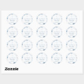 Bewerkbare Doopstickers – Blauwe Vintage Toile Ronde Sticker (Vel)