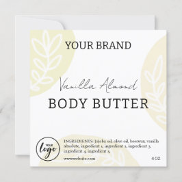 Bewerkbare downloadbare Body Butter-labels Kaart