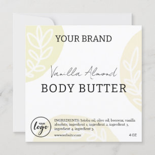 Bewerkbare downloadbare Body Butter-labels Kaart