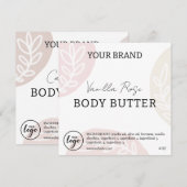 Bewerkbare downloadbare Body Butter-labels Kaart (Voorkant / Achterkant)