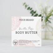 Bewerkbare downloadbare Body Butter-labels Kaart (Staand voorkant)