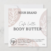 Bewerkbare downloadbare Body Butter-labels Kaart (Achterkant)