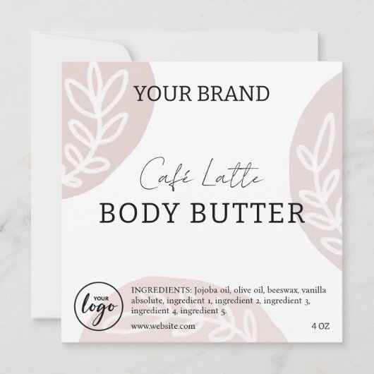 Bewerkbare downloadbare Body Butter-labels Kaart (Achterkant)