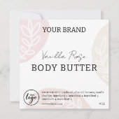 Bewerkbare downloadbare Body Butter-labels Kaart (Voorkant)