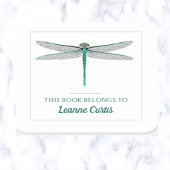 bewerkbare Dragonfly-boekplaat Vierkante Sticker