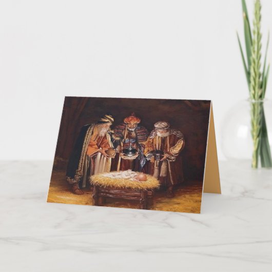 Bewerkbare Drie Wijze Mannen Epiphany Christmas Ka Kaart (Voorkant)
