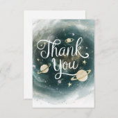 Bewerkbare Dromerige Galaxy Celestial Bedankkaart (Voorkant / Achterkant)