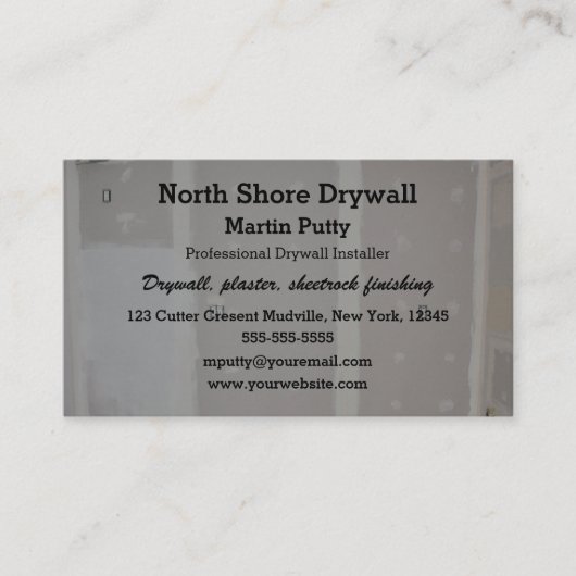 Bewerkbare Drywall Plaster Sheetrock Finding Visitekaartje (Voorkant)