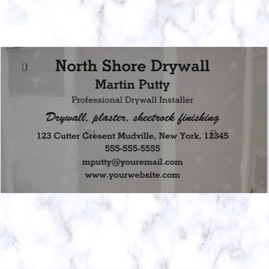 Bewerkbare Drywall Plaster Sheetrock Finding Visitekaartje