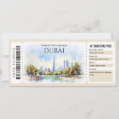 Bewerkbare Dubai Boarding Pass Vliegticket Kaart (Voorkant)