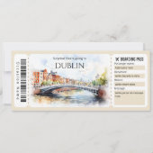 Bewerkbare Dublin Boarding Pass Vliegticket Kaart (Voorkant)