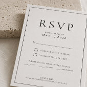 Bewerkbare dunne rand minimale trouw-RSVP kaart