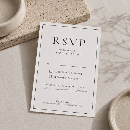 Bewerkbare dunne rand minimale trouw-RSVP kaart