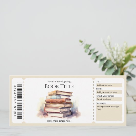 Bewerkbare e-book cadeaubon Sjabloon Kaart (Staand voorkant)