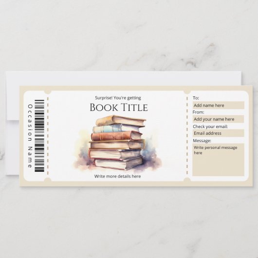 Bewerkbare e-book cadeaubon Sjabloon Kaart (Voorkant)