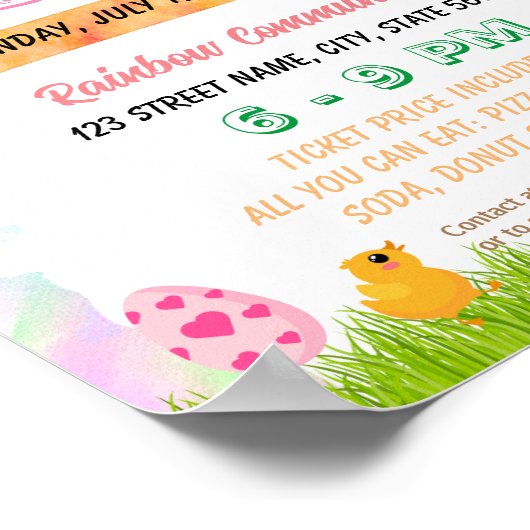 Bewerkbare easter Egg mijn tuin flyer Poster (Hoek)