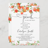 Bewerkbare een beetje perzik is op de weg Baby sho Kaart (Voorkant / Achterkant)