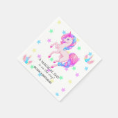 Bewerkbare Eenhoorn Verjaardagsfeest Papier servet (Hoek)