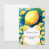 Bewerkbare Eenvoudige Citroen Verjaardag Bedankkaart (Voorkant / Achterkant)