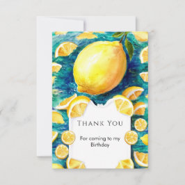 Bewerkbare Eenvoudige Citroen Verjaardag Bedankkaart