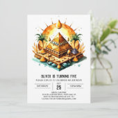 Bewerkbare Egyptische online piramides Verjaardag Kaart (Staand voorkant)