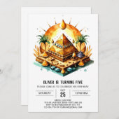 Bewerkbare Egyptische online piramides Verjaardag Kaart (Voorkant / Achterkant)