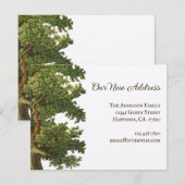 Bewerkbare Eiken Tree Nieuwe Adres Note Kaart Notitiekaartje (Voorkant / Achterkant)
