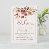 Bewerkbare Elegante 80e Verjaardag Sjabloon Kaart (Staand voorkant)