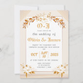 Bewerkbare elegante huwelijksuitnodiging kaart (Voorkant)