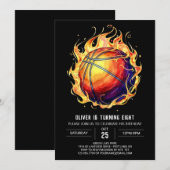 Bewerkbare Elegante Sport Basketbal Verjaardag Kaart (Voorkant / Achterkant)