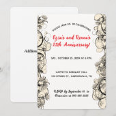 Bewerkbare Elegante Zwarte en Witte Bloemenlijst Kaart (Voorkant / Achterkant)