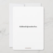 Bewerkbare Elegante Zwarte en Witte Bloemenlijst Kaart (Achterkant)