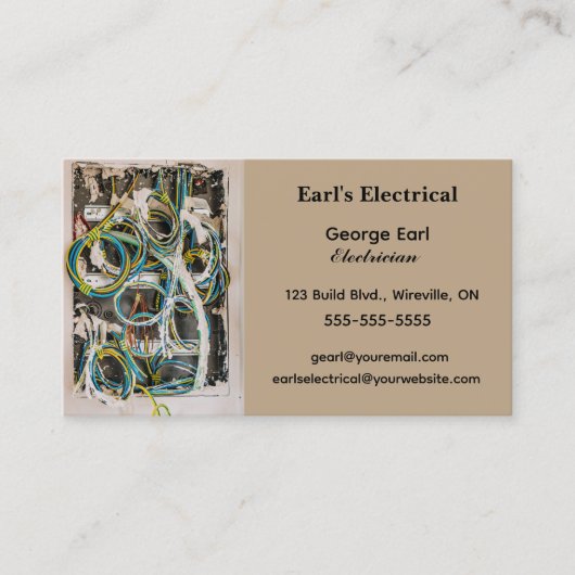 bewerkbare elektrische paneelelektricien visitekaartje (Voorkant)
