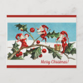 Bewerkbare  Elfen Schilderen Bessen Kerst Briefkaart (Voorkant)