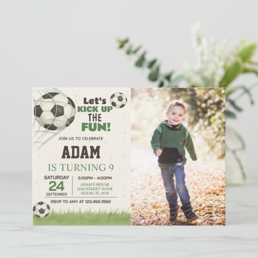 Bewerkbare en afdrukbare sportparty-uitnodiging vo kaart (Staand voorkant)