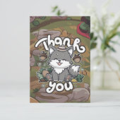 Bewerkbare Enchanted Wolf Bedankkaart (Staand voorkant)