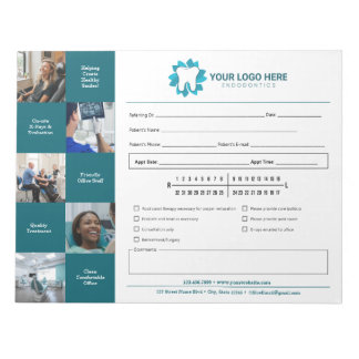 Bewerkbare endodontie Referral Afspraak Notitieblok