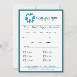 Bewerkbare endodontie Volgende afspraak Kaart