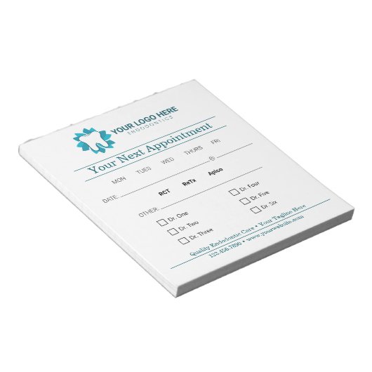 Bewerkbare endodontie Volgende afspraak Notitieblok (Schuin)