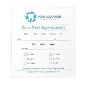 Bewerkbare endodontie Volgende afspraak Notitieblok (Voorkant)