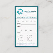 Bewerkbare endodontie Volgende afspraak Visitekaartje (Voorkant)