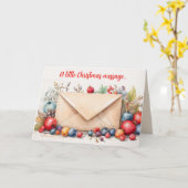 Bewerkbare envelop bessen en bloemen Kerstmis Kaart (Gele Bloem)