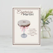 Bewerkbare Espresso Martini Recept Kaart (Staand voorkant)