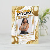 Bewerkbare Exquisite Prom Send Off Gold Glitter Kaart (Staand voorkant)