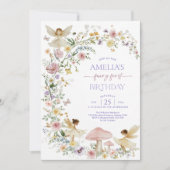 Bewerkbare Fairy Eerste Verjaardag Uitnodiging, So Kaart (Voorkant)